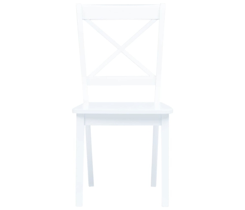 vidaXL virtuves krēsli, 4 gab., balti, masīvs gumijkoks