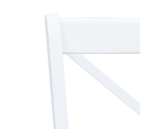 vidaXL virtuves krēsli, 2 gab., balti ar dabīgu, gumijas masīvkoks