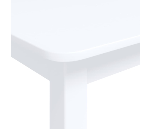 vidaXL virtuves galds, balts, 114x71x75 cm, gumijas masīvkoks