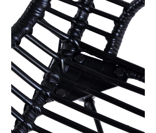 vidaXL virtuves krēsli, 6 gab., melna dabīga rotangpalma