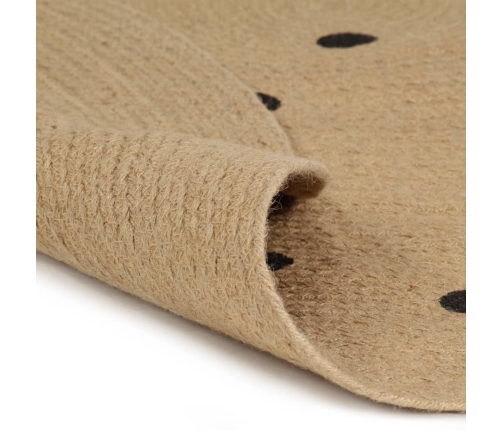 vidaXL paklājs ar apļu apdruku, džuta, 120 cm, roku darbs