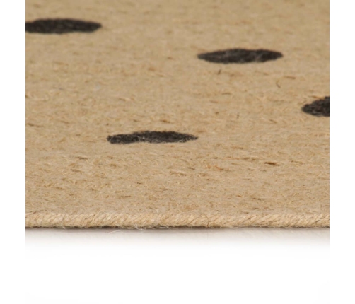 vidaXL paklājs ar apļu apdruku, džuta, 120 cm, roku darbs