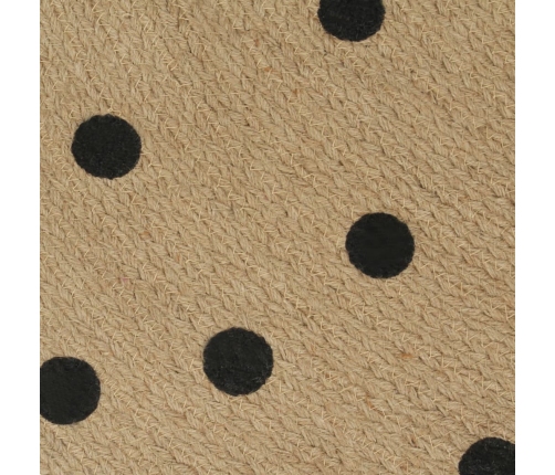 vidaXL paklājs ar apļu apdruku, džuta, 120 cm, roku darbs