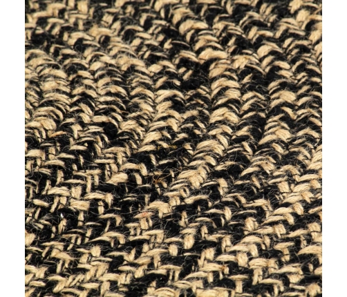 vidaXL paklājs, 150 cm, roku darbs, džuta, melns un dabīgs