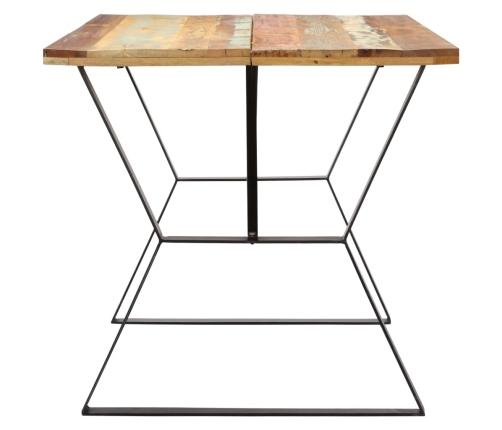 vidaXL virtuves galds, 140x80x76 cm, pārstrādāts masīvkoks