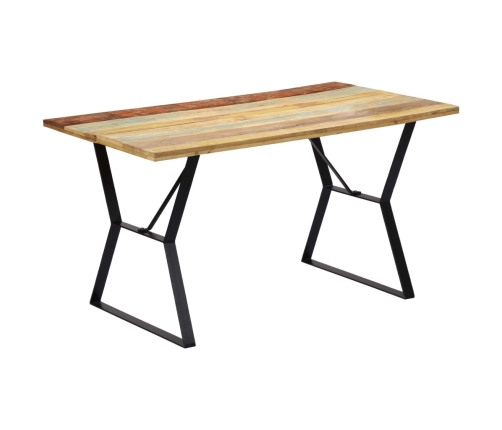 vidaXL virtuves galds, 140x80x76 cm, pārstrādāts masīvkoks