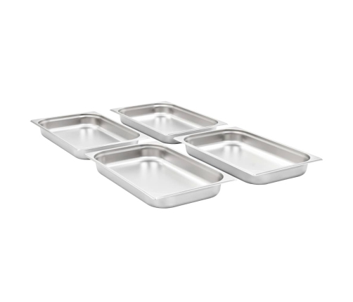 vidaXL Gastronorm trauki, 4 gab., GN 1/1, 65 mm, nerūsējošs tērauds