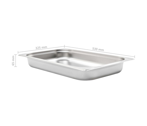 vidaXL Gastronorm trauki, 4 gab., GN 1/1, 65 mm, nerūsējošs tērauds