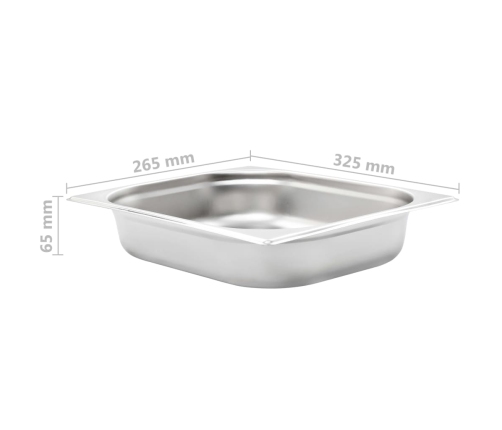vidaXL Gastronorm trauki, 4 gab., GN 1/2, 65 mm, nerūsējošs tērauds