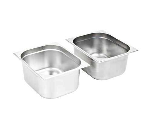 vidaXL Gastronorm trauki, 2 gab., GN 1/2, 150 mm, nerūsējošs tērauds