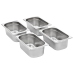 vidaXL Gastronorm trauki, 8 gab., GN 1/4, 100 mm, nerūsējošs tērauds