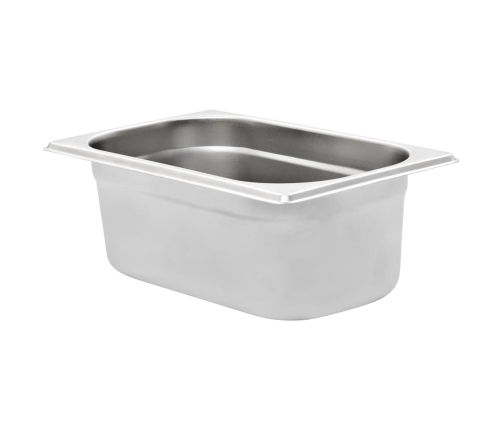 vidaXL Gastronorm trauki, 8 gab., GN 1/4, 100 mm, nerūsējošs tērauds