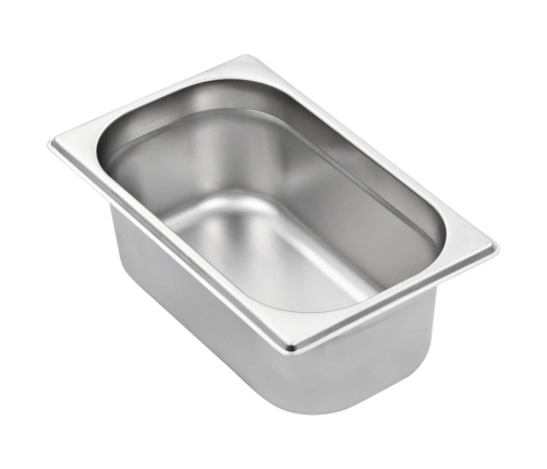 vidaXL Gastronorm trauki, 8 gab., GN 1/4, 100 mm, nerūsējošs tērauds