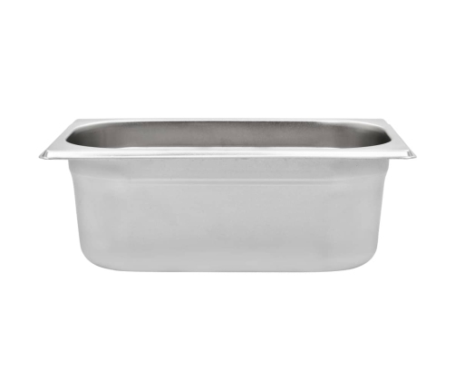 vidaXL Gastronorm trauki, 8 gab., GN 1/4, 100 mm, nerūsējošs tērauds