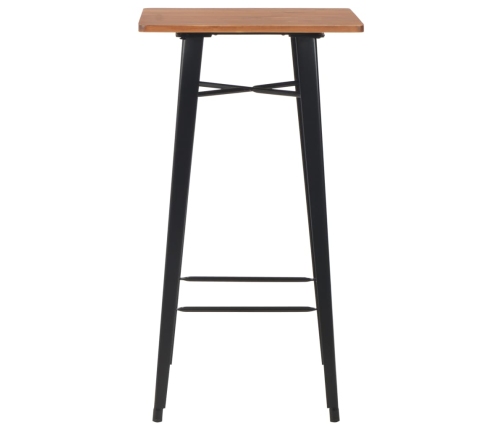 Bāra Galds, 60X60X108 Cm, Melns, Priedes Masīvkoks, Tērauds Vidaxl