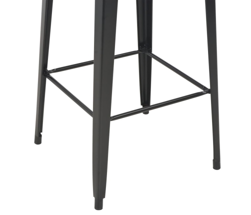 Bāra Galds, 60X60X108 Cm, Melns, Priedes Masīvkoks, Tērauds Vidaxl