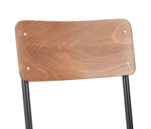 vidaXL virtuves krēsli, 4 gab., saplāksnis un tērauds, brūni