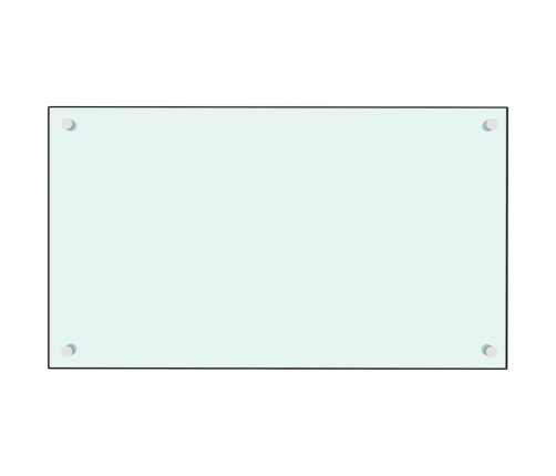 vidaXL virtuves sienas panelis, 70x40 cm, rūdīts stikls, balts