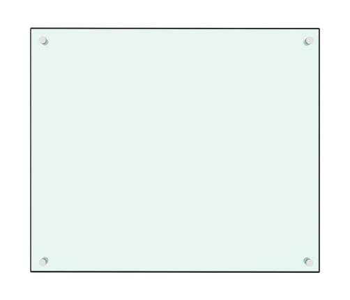 vidaXL virtuves sienas panelis, 70x60 cm, rūdīts stikls, balts