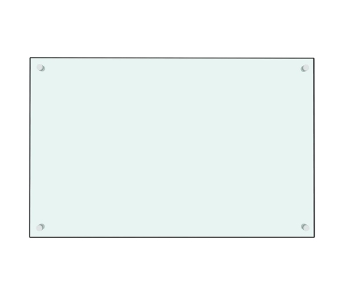 vidaXL virtuves sienas panelis, 80x50 cm, rūdīts stikls, balts