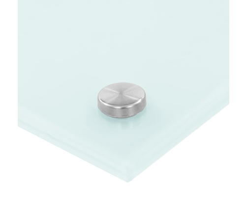 vidaXL virtuves sienas panelis, 80x60 cm, rūdīts stikls, balts