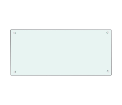 vidaXL virtuves sienas panelis, 90x40 cm, rūdīts stikls, balts