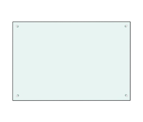 vidaXL virtuves sienas panelis, 90x60 cm, rūdīts stikls, balts