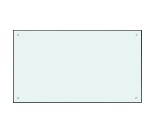 vidaXL virtuves sienas panelis, 100x60 cm, rūdīts stikls, balts