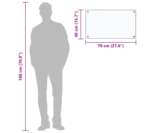 Virtuves Panelis, 70X40 Cm, Rūdīts Stikls, Caurspīdīgs Vidaxl