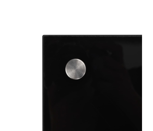 vidaXL virtuves sienas panelis, 90x40 cm, rūdīts stikls, melns