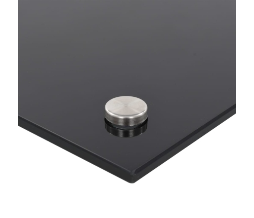 vidaXL virtuves sienas panelis, 90x60 cm, rūdīts stikls, melns