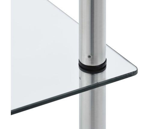 vidaXL 6-līmeņu plaukts, caurspīdīgs, 40x40x160 cm, rūdīts stikls