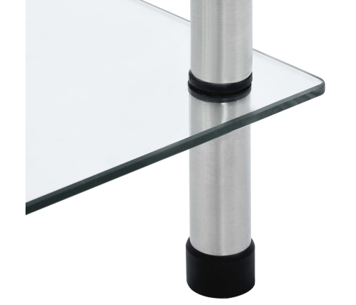 vidaXL 6-līmeņu plaukts, caurspīdīgs, 40x40x160 cm, rūdīts stikls