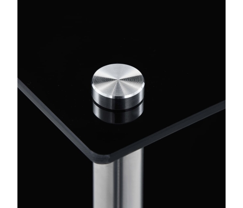 vidaXL 6-līmeņu plaukts, melns, 40x40x160 cm, rūdīts stikls