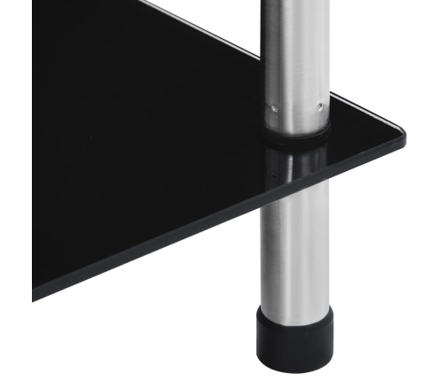 vidaXL 6-līmeņu plaukts, melns, 40x40x160 cm, rūdīts stikls