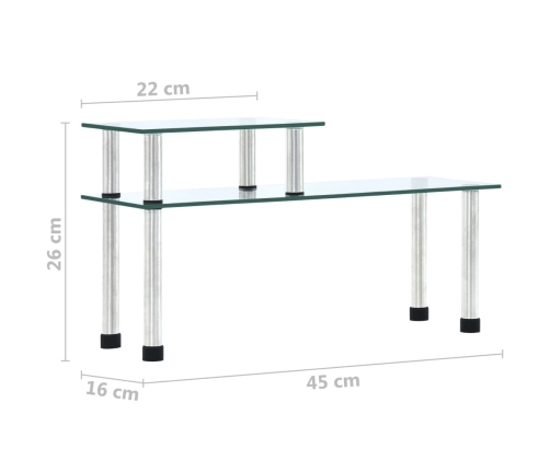 Virtuves Plaukts, 45X16X26 Cm, Caurspīdīgs Rūdīts Stikls Vidaxl