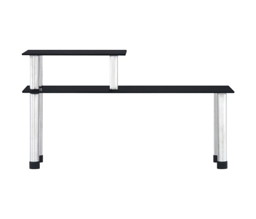 vidaXL virtuves plaukts, 45x16x26 cm, melns rūdīts stikls