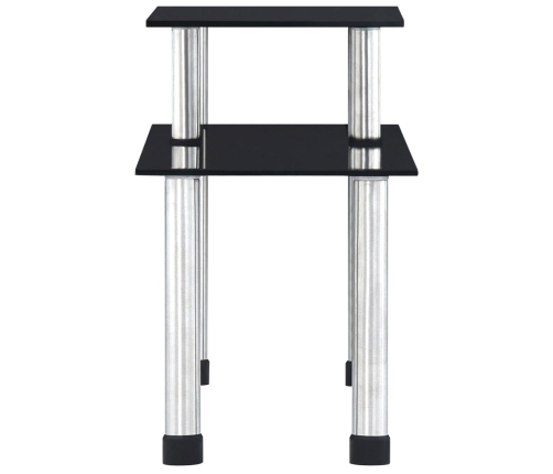 vidaXL virtuves plaukts, 45x16x26 cm, melns rūdīts stikls