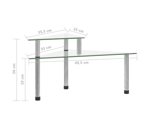 vidaXL virtuves plaukts, 49,5x35x19 cm, caurspīdīgs rūdīts stikls