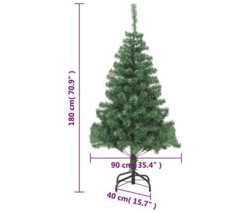 vidaXL mākslīgā Ziemassvētku egle ar statīvu, 180 cm, 564 zari