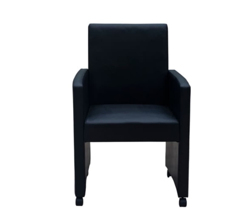 vidaXL virtuves krēsli, 2 gab., melna mākslīgā āda