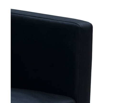 vidaXL virtuves krēsli, 2 gab., melna mākslīgā āda