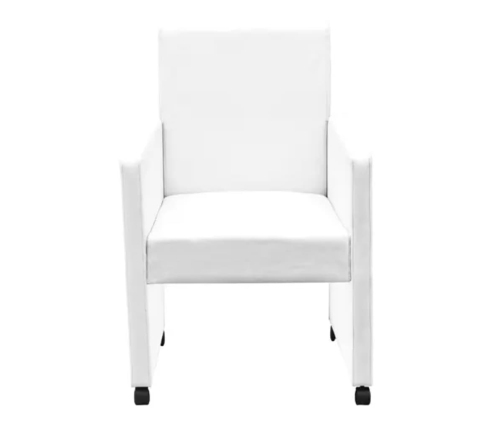 vidaXL virtuves krēsli, 2 gab., balta mākslīgā āda