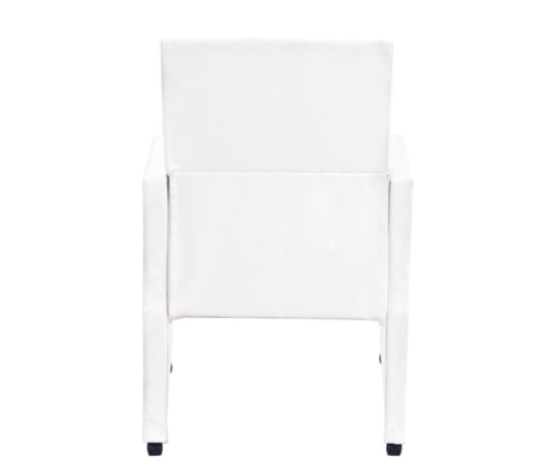 vidaXL virtuves krēsli, 2 gab., balta mākslīgā āda