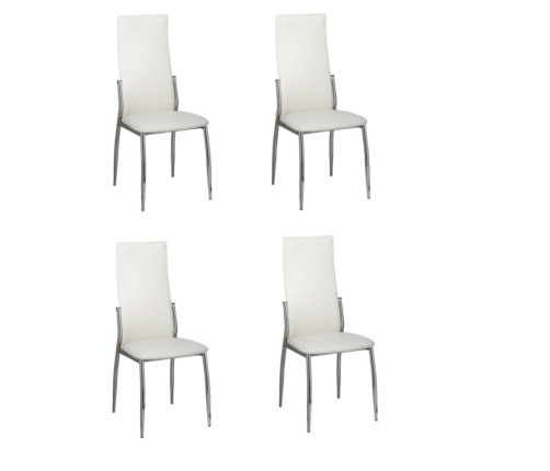 vidaXL virtuves krēsli, 4 gab., balta mākslīgā āda