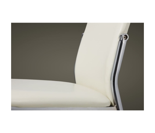 vidaXL virtuves krēsli, 4 gab., balta mākslīgā āda