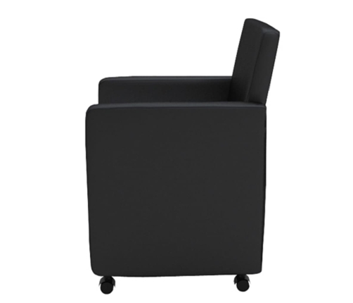 vidaXL virtuves krēsli, 6 gab., melna mākslīgā āda