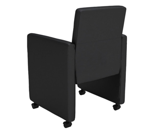 vidaXL virtuves krēsli, 6 gab., melna mākslīgā āda