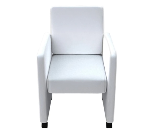 vidaXL virtuves krēsli, 4 gab., balta mākslīgā āda