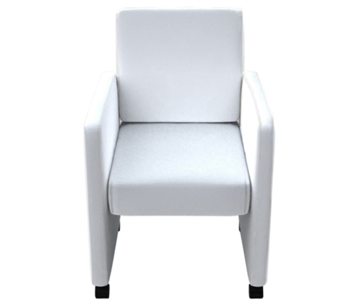 vidaXL virtuves krēsli, 6 gab., balta mākslīgā āda